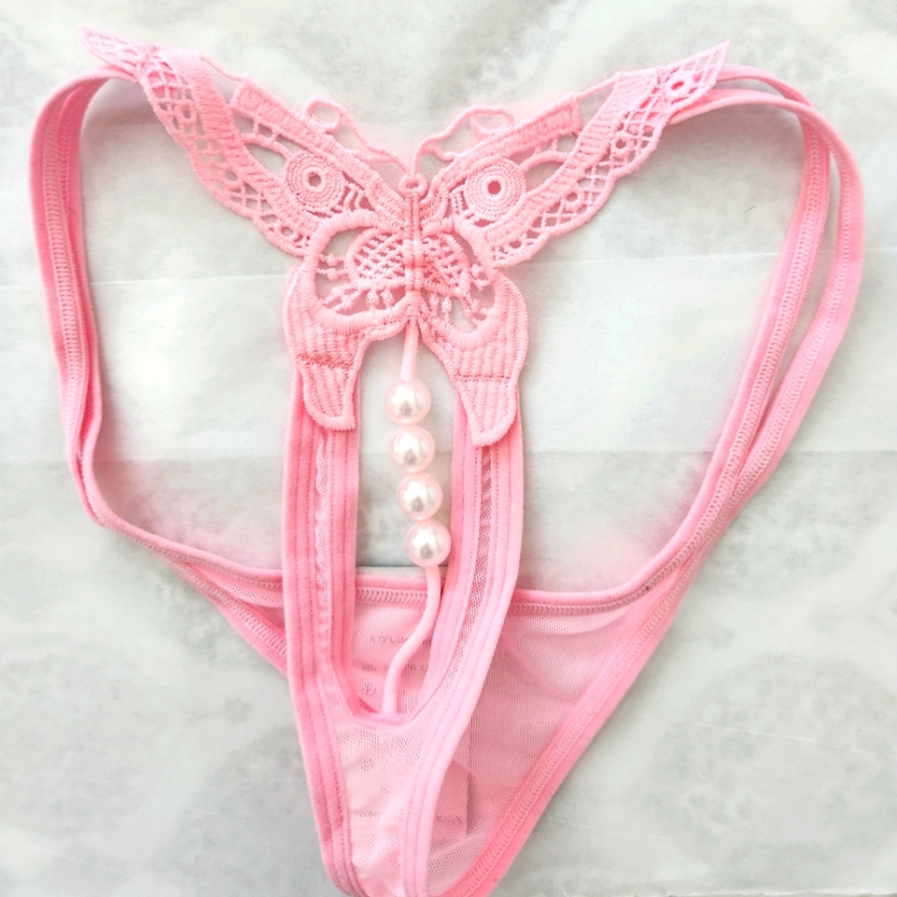 Pink Butterfly Embroidery Panty